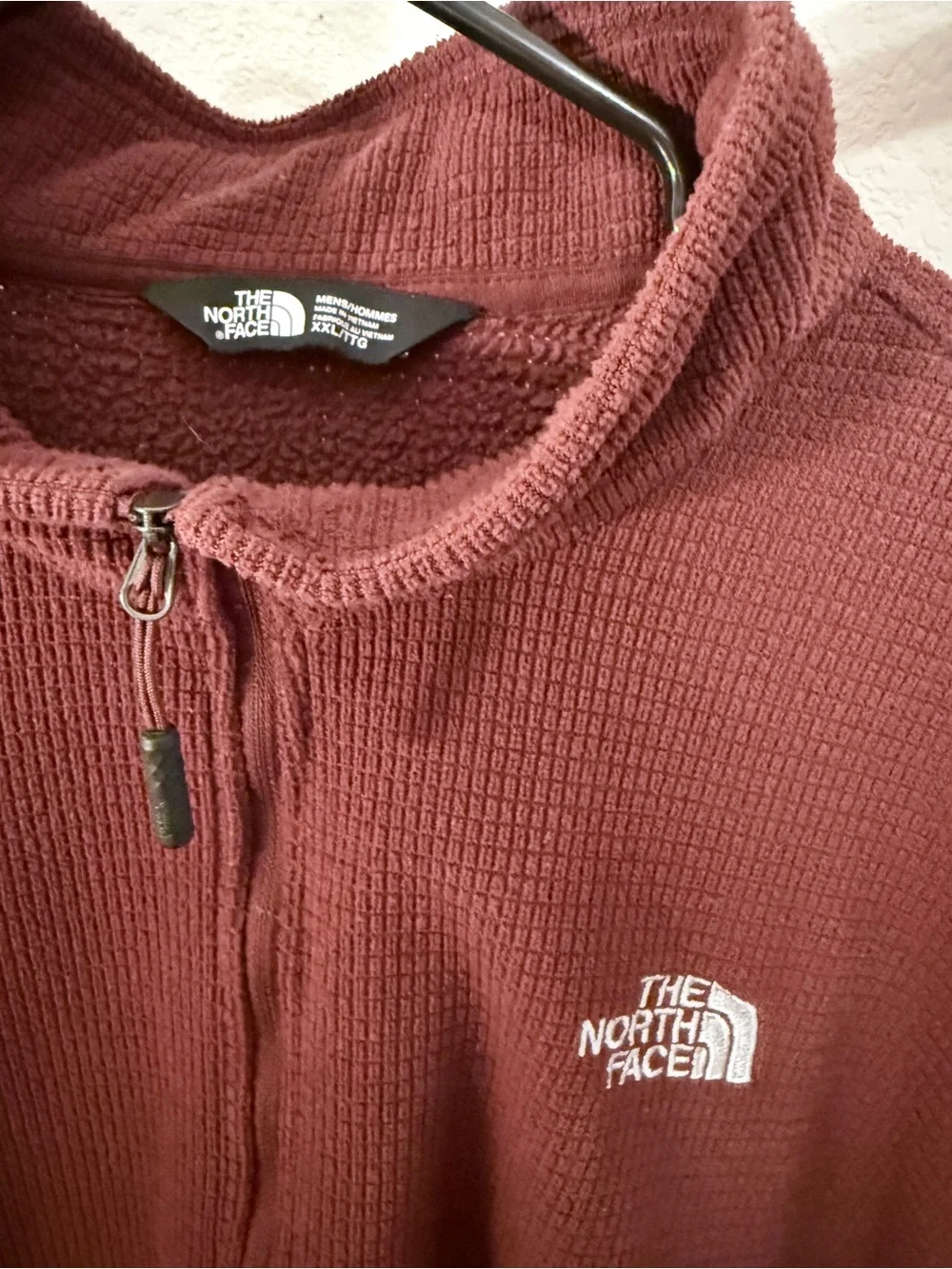 The North Face Men's Half-Zip Waffle Pullover - Burgundy